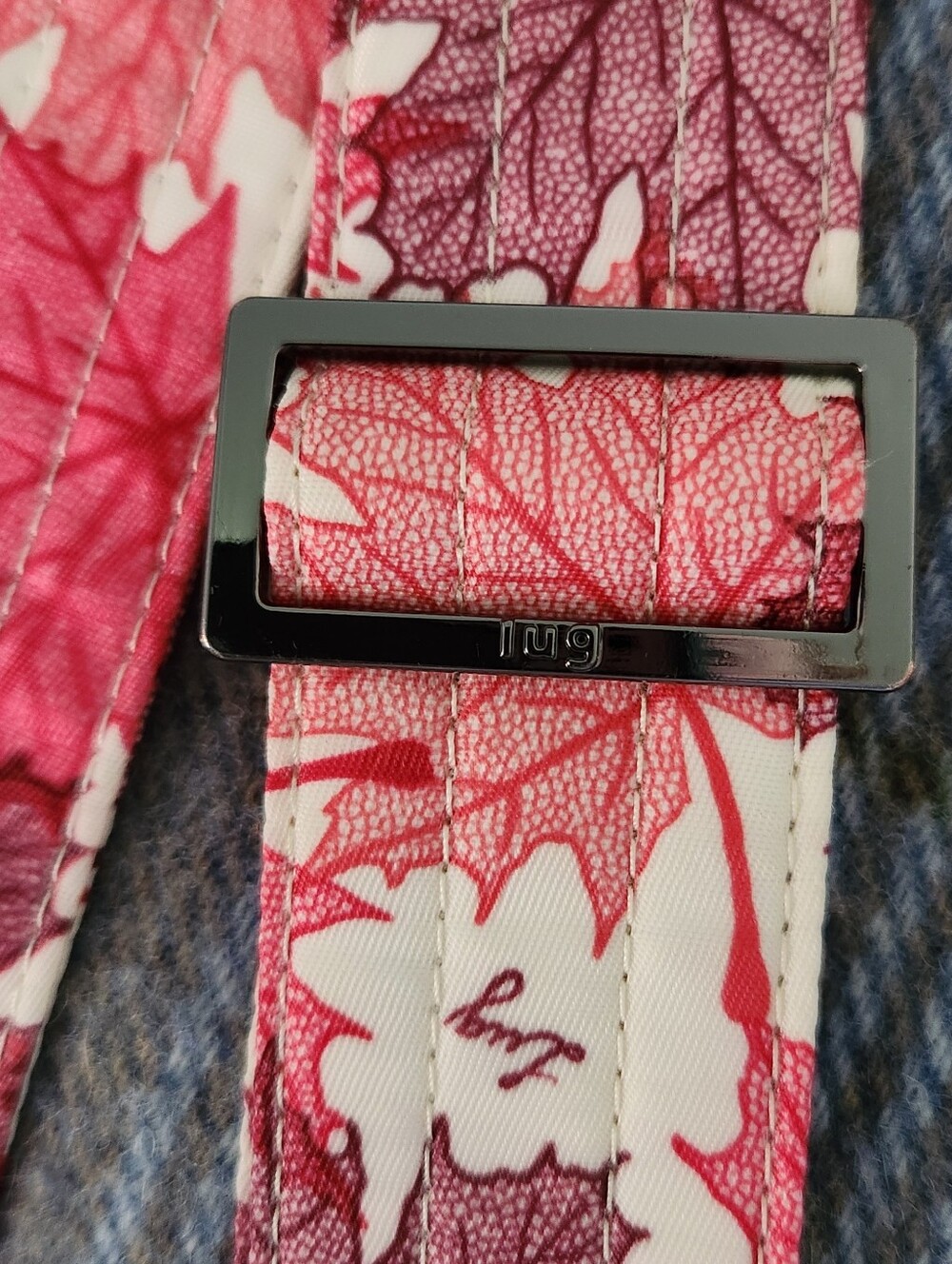 Lug Skeeter Leaf-Print Crossbody Bag Pinks And Cream Color - Picture 8 of 14
